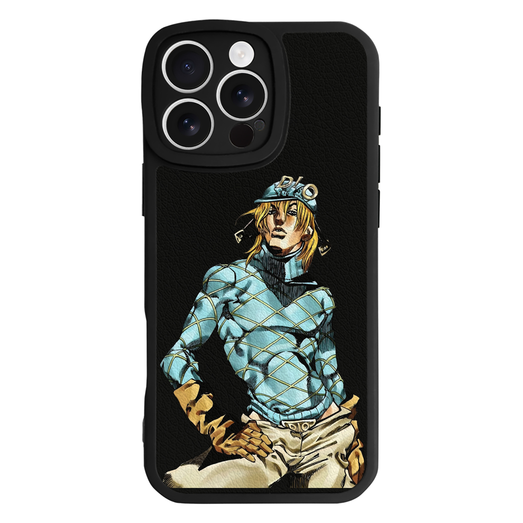 （画像用） ジョジョの奇妙な冒険 ディオ?ブランドー JoJo's Bizarre Adventure Dio Brando 【iPhone 16シリーズ対応】シリコンスマホケース（レザー調） 材質：シリコン